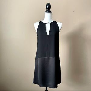 PARKER | Black Mixed Media Shift Dress Sz XS
